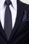 8 cm Hand Made Navy Blue Brown Patterned Tie Handkerchief & Cufflink Gift Set Hset:117 - 3