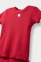 F3522A5Rd70 Red Baby Girl 2-Piece Set Heart Corded Fabric Ribbed Knit Short Sleeve T-Shirt Leggings - 3