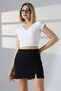 Women's Black Stylish Mini Skirt with Slit Detail - 7