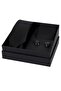 6 cm Hand Made Black Narrow Tie Handkerchief & Black Silver Color Enamel Cufflink Gift Set Hset: