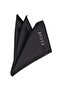 6 cm Hand Made Black Narrow Tie Handkerchief & Black Silver Color Enamel Cufflink Gift Set Hset: - 4