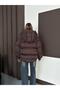 Women's Puffer Coat Zippered Outerwear with Elasticated Sides and Snap Detail - 8