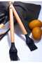 1Pc Acacia Handle Silicone Oil Brush and Scrub Brush Heat Resistant Fireproof Non-Stick - 4