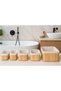 5-Piece Bamboo Wicker Basket Multi-Purpose Bamboo Wicker Basket Bathroom Basket Bathroom Organizer - 2