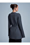 61002 Double-Breasted Belted Wool Blend Knit Cardigan-Smoked M. - 3