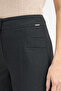 Wide Leg Cut-Out Detailed Fabric Trousers - 6