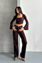 D91 Women's Jean Palazzo Bitter Brown Trousers - 4