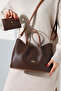Textured Faux Leather Chain Detailed Women's Shoulder and Hand Bag - 7