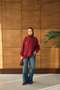 Women's Crew Neck Sweatshirt Burgundy - 8