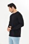 Black Plus Size Men's Cotton Crew Neck Long Sleeve T-Shirt 5020B-S - 6