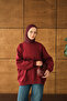 Women's Crew Neck Sweatshirt Burgundy - 4