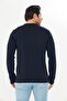 Men's Plus Size Navy Blue Cotton Crew Neck Long Sleeve T-Shirt 5020B-L - 7