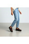 Brown Suede Genuine Leather Elastic Women's Casual Sneaker - 3