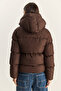 Women's Dark Brown Hooded Inflatable Coat 10141018 - 8