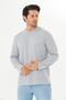 Gray Melange Plus Size Men's Cotton Crew Neck Long Sleeve T-Shirt 5020B-G - 4