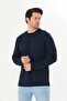 Men's Plus Size Navy Blue Cotton Crew Neck Long Sleeve T-Shirt 5020B-L - 3