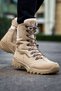 Yg051 Scalatore Men's Sports Casual Lace-Up and Zippered Suede Military Boots Skt - Sand - 2