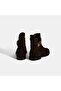 Women's Brown Adjustable Buckle Suede Boots - 8