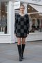 Black-Gray V-Neck Long-Sleeved Plaid Slim Silvery Casual O Oversized Knitwear Sweater 73 64 - 3