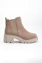 Women's Heeled Boots Mink Suede Side Elastic Zipperless Thick Sole - 3