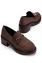 Suede Tractor Sole Buckle Women's Daily Shoes Brown