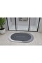 Non-Slip Based Oval Super Absorbent Bath Mat Gray - 40X60 cm - 4