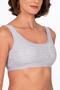 Women's Cotton Ribbed Knit Sports Bra |   Gray 5044 - 4