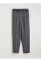 Lcw Vision Gray Belted Waist Slim Fit Women's Pleated Trousers - 5