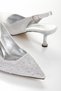 Women's 5 cm Style Heeled Special Production Evening Dress Shoes and Bag Set - 7