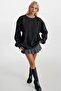 Washable Oversized Black Sweatshirt - 4