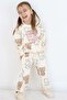 Girl's Tracksuit Set Cute Friends 4-8 Years Old, Cream - 4