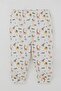 Baby Boy Pajama Set Baby Zoo 4 Months-1 Year, Ecru - 3