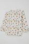 Baby Boy Pajama Set with Shoulder Patches Baby Zoo 4 Months-1 Year, Ecru - 6