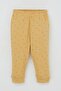 Baby Boy Pajama Set with Shoulder Patches, Mini Geometric Shapes, 4 Months-1 Year, Mustard Yellow - 3