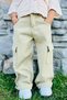 Girl's Gabardine Trousers Cargo Pocket Detailed 5-14 Years Old, Stone