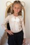 Girls' Long Sleeve T-Shirt with Bow Accessories, Ages 8-12, Beige