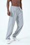 Oversized Pleated Elastic Waist Wide Leg Gray Baggy Pants - 5