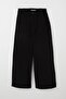 Girl's Gabardine Trousers Wide Leg Elastic Waist 5-9 Years Old, Black - 3