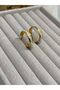 🌟   Stone Detailed Thick Tiny Hoop Earrings (Chunky Huggie) - 4