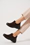 Oren Cross Elastic Women's Genuine Leather Shoes Brown Nubuck - 3