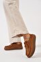 Polet Rubber Sole Women's Genuine Leather Shoes Tan Nubuck