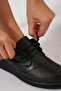 Civene Rubber Laced Bone Protruding Genuine Leather Women's Shoes Black Skin - 4