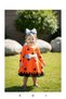 Girl's Orange Pebble Dress Stone Age Costume + Buckle - 6