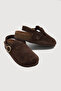 Nora Genuine Suede Sabo Sandals Brown Cork Sole 31-35 - 2