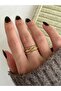 Vintage Steel Ring with Gold Eye Motif - 3