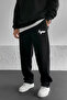 Hype Printed Baggy Summer 3 Yarn Loose Cut Straight Leg Black m Transitional Sweatpants Rf0556
