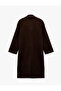 X Melis Ağazat - Long Sleeve Buttoned Pocketed Bouclé Coat - 4