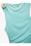 Draped Tank Top with Sea Shell Accessory Detail - 5