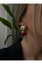 The Ball Red Gold Earrings - 3