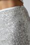 Women's Zippered Lined Sequined Mini Skirt - Gray - 3